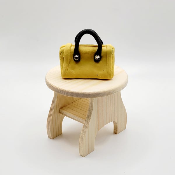 Handmade Polymer Clay Miniature Handbag, 1:12 Dollhouse Accessory, Fashion Cake 