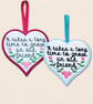 It Takes a Long Time to Grow an Old Friend Heart Hanger - Embroidered Decoration