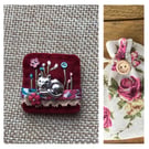 Felt Liberty fabric charm brooch badge