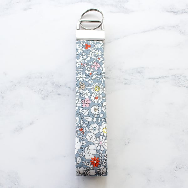 Key Ring, Wristlet - Handmade using Liberty Tana Lawn. Junes Meadow