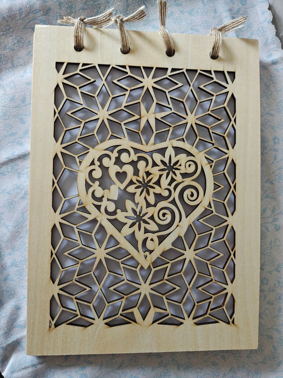Decorative wooden notebook