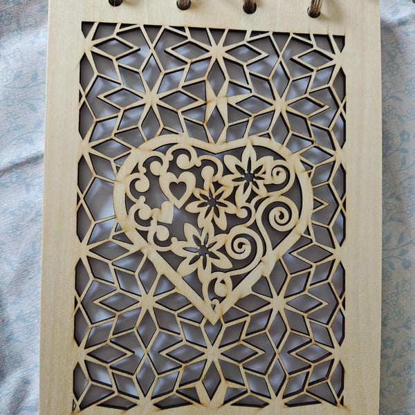 Decorative wooden notebook