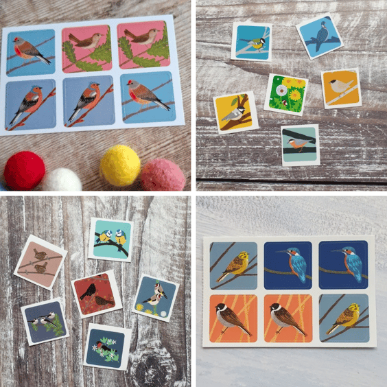 British Birds Set 1 Envelope Stickers - 24 mini stickers
