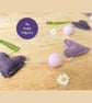 Purple heart garland handmade from heathered wool blend felt
