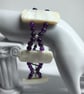 Unique Amethyst & Mother Of Pearl Bracelet Silver Tone Plus Size Jewellery UK