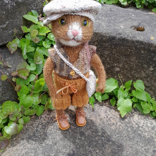 Abyssinian Cat, Knitted Lady Cat, Dotpebblesknits design 