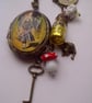Vintage Style Locket Pill Box On A Fashionable Long Line Chain