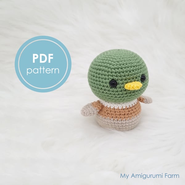 PATTERN: crochet mallard duckling pattern - amigurumi mallard duckling pattern