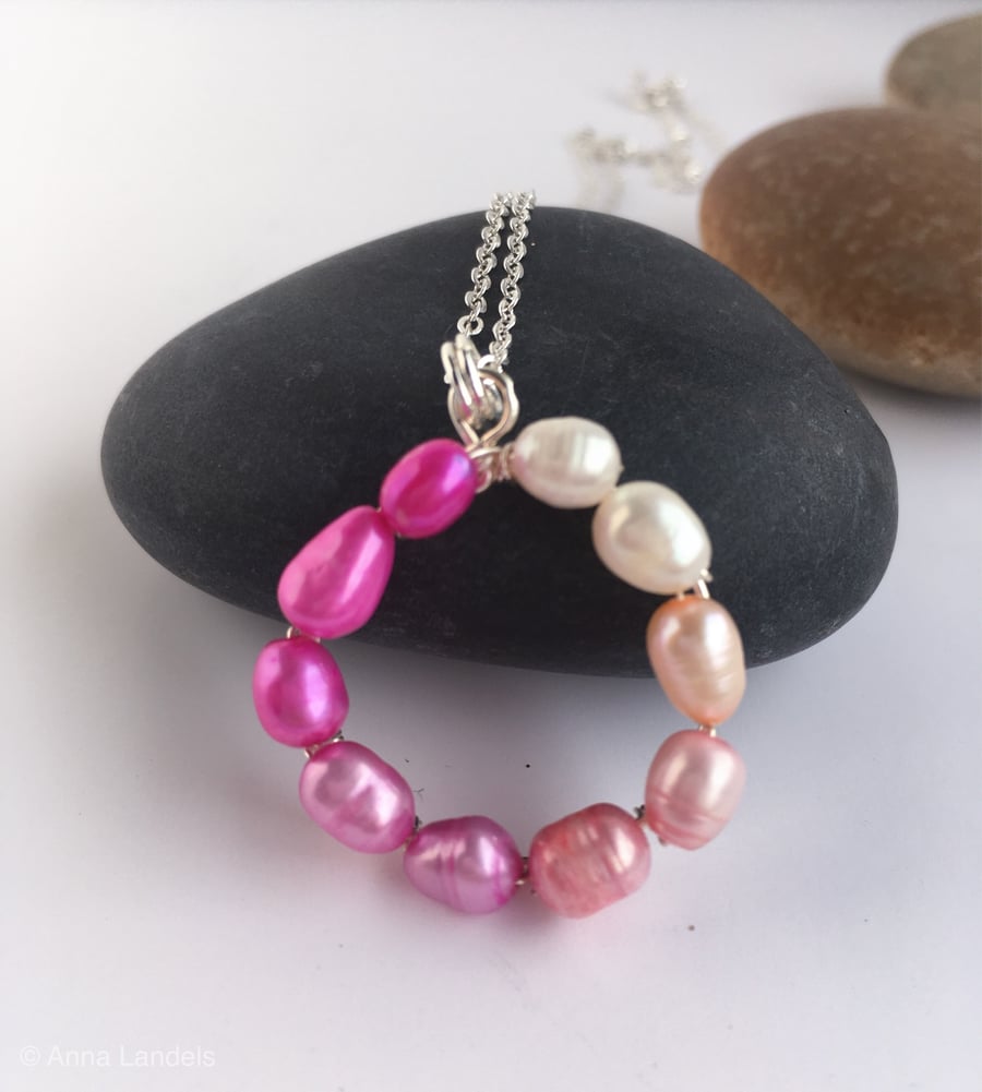 Ombré pearl pendant - made in Scotland. 
