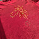 Unique hand-painted upcycled Mari Lwyd t-shirt