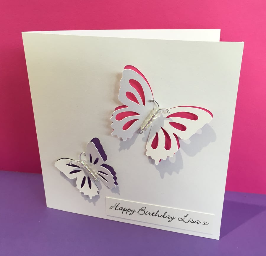 Personalised Birthday card - Butterfly Birthday Card