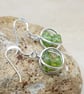 Peridot earrings. August birthstone pendant. Sterling silver circle - Image 2