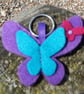 Purple Felt Butterfly Key Ring - Image 3