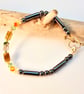 Tourmaline And Hematite Bracelet With Swarovski Crystals - Handmade In Devon - Image 2