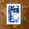 'Day dream', Blue Cyanotype Card 