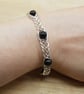 black Jet cuff bracelet. Celtic weave wire wrap - Image 2