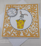 Handmade Just for You card - plant pot rabbit - Image 5