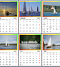 2027 Calendar Sailing Boats A4 Size Wall Hanging 