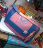 Harris tweed overnight bag with embroidered Butterfly