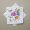 hand painted floral blank greetings card ( ref FA 82 C2 )