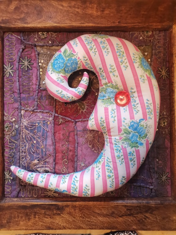 Wall hanging textile art moon, moon decorations, celestial 