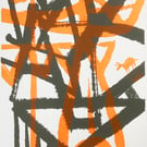 Donkey Abstract No.5 two-colour A5 screen-print