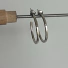 Silver hammered effect hoops - Everyday earrings - Sterling silver 925