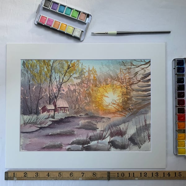 Winter Sun - Hand painted Original