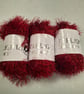 3 x Woolcraft 50g Balls Starlight Chunky Red Tinsel Yarn