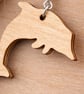 Scroll Sawn Maple Wood Dolphin Earrings – Lightweight Wooden Drop Jewellery - Image 2