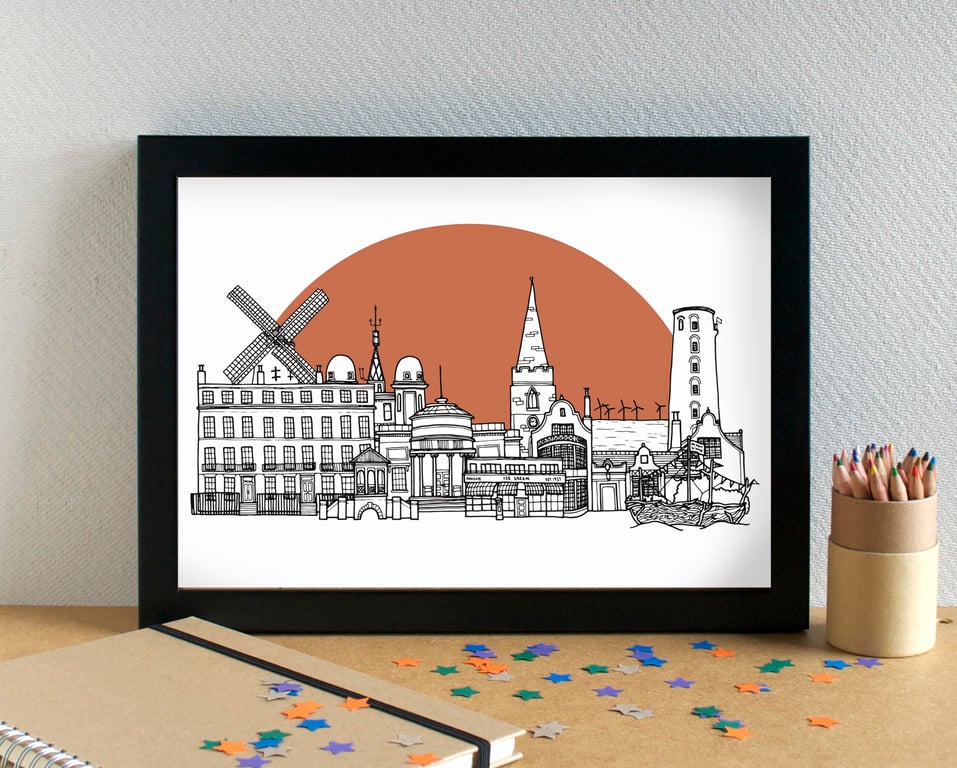 Wirral Skyline Art Print