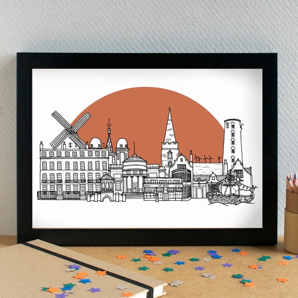 Wirral Skyline Art Print