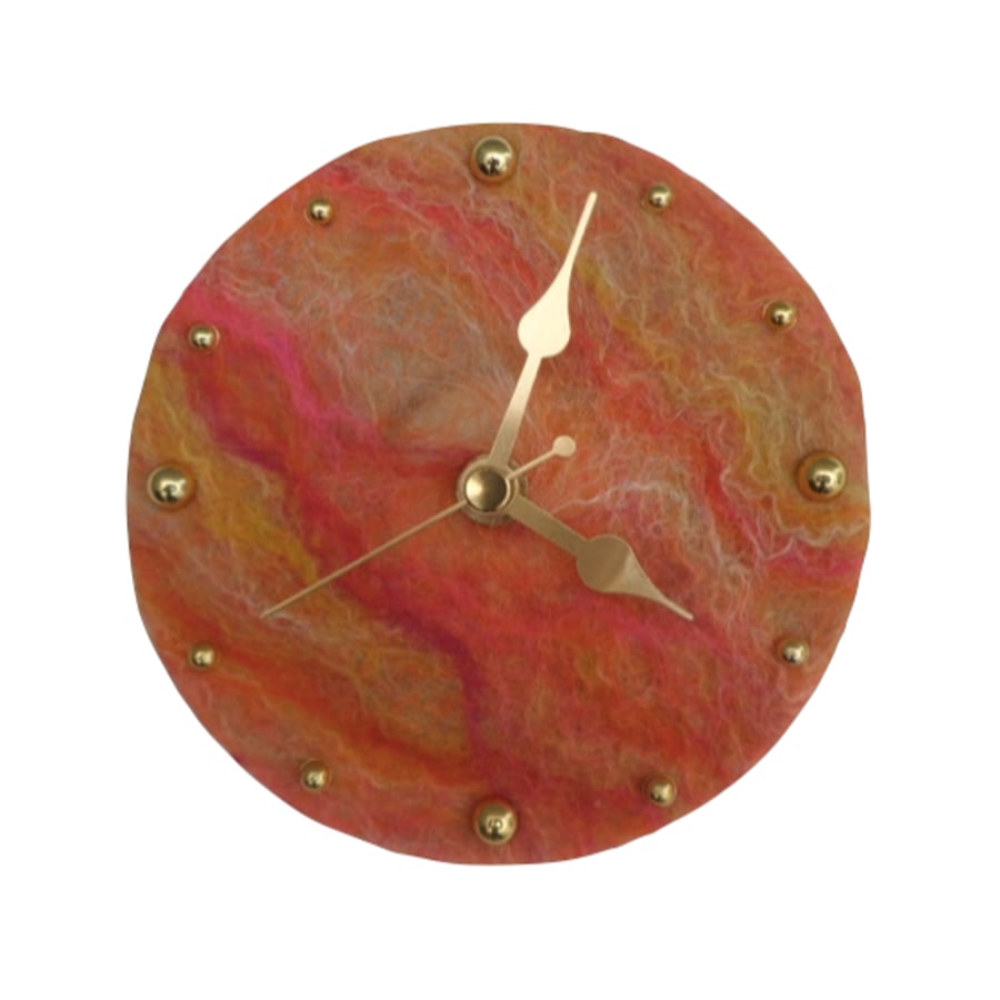 Small hand felted clock