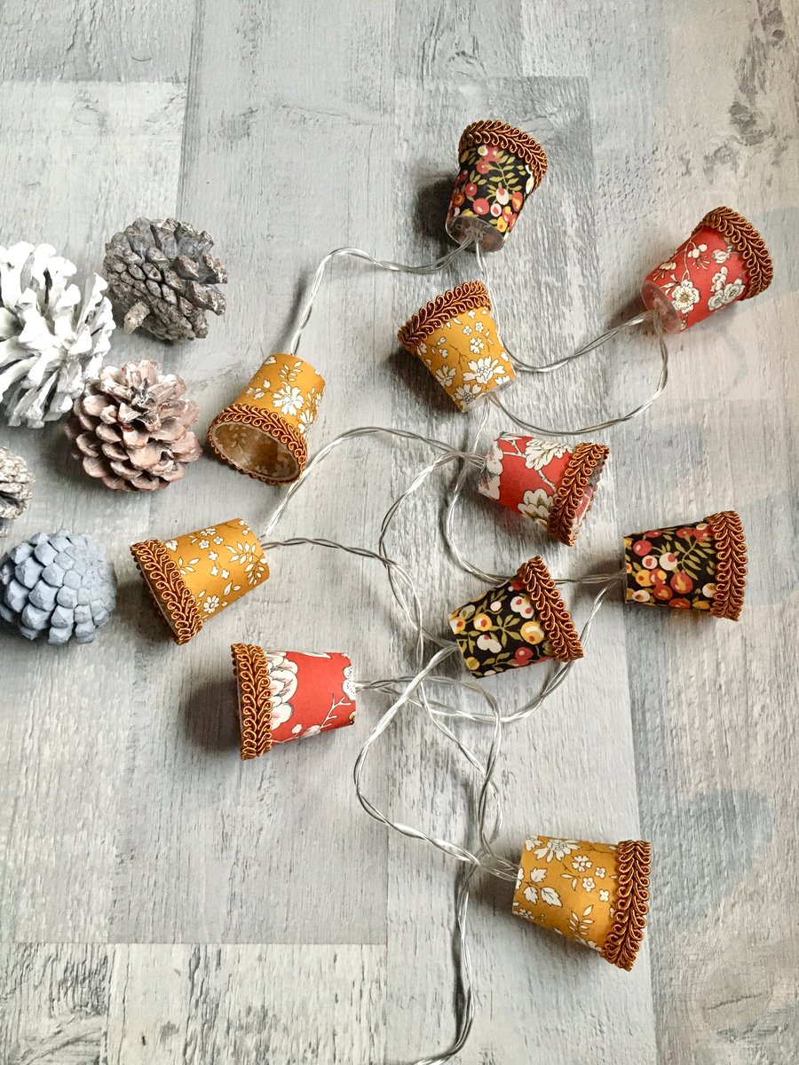 Mini Lampshade Fairy Lights - Liberty fabric - Wiltshire Berry and Capel