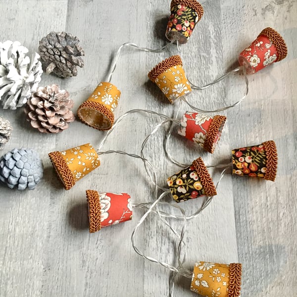 Mini Lampshade Fairy Lights - Liberty fabric - Wiltshire Berry and Capel
