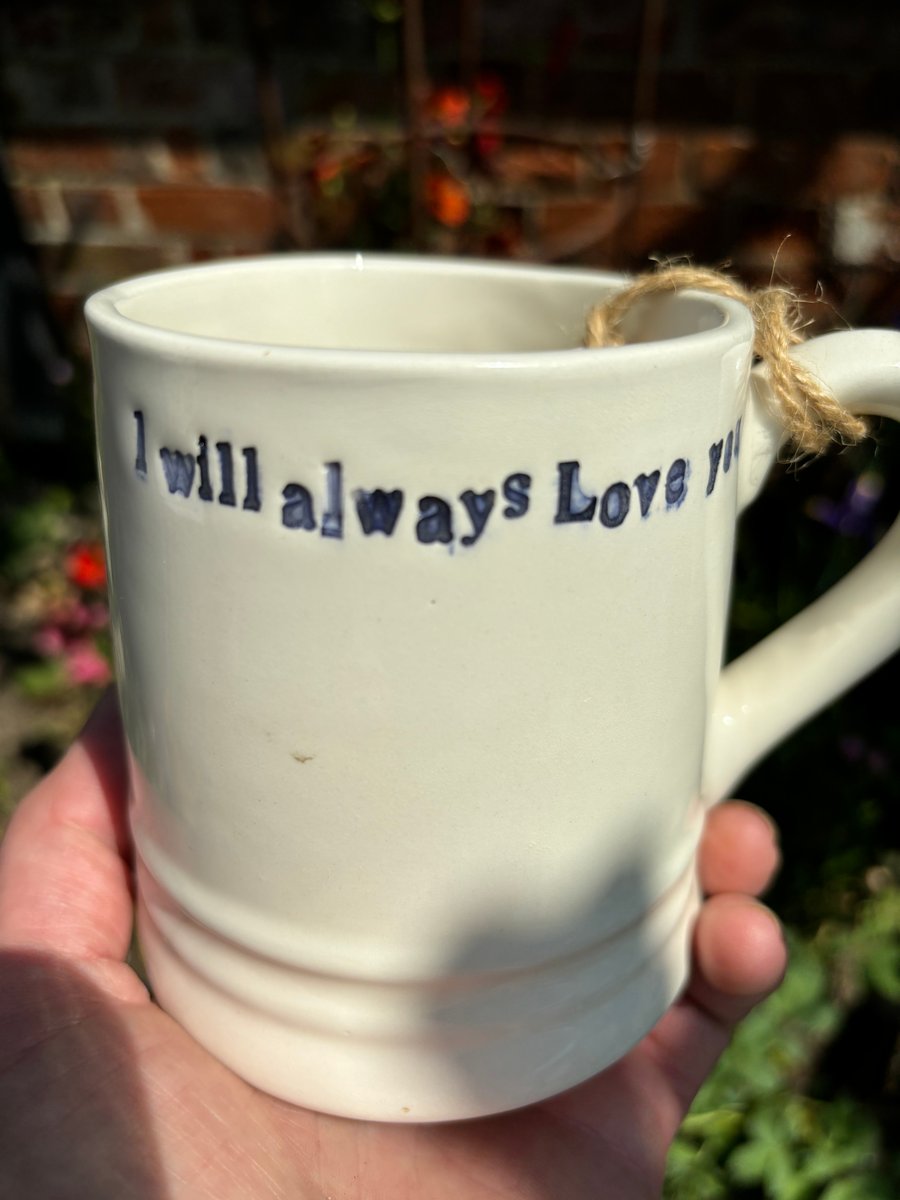 Valentine 'I love you' mug, hand made ceramic