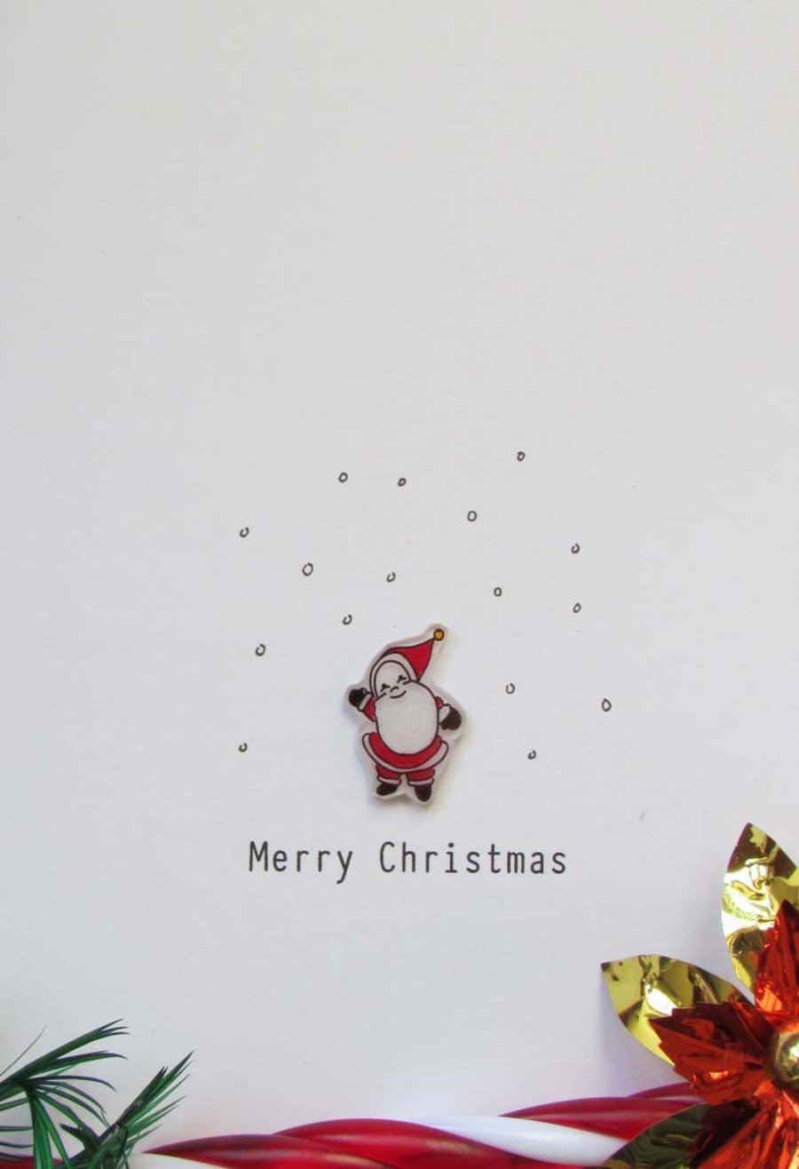 Christmas card - snowy Father Christmas