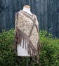 Taupe and Beige Mix Crochet Poncho - Design A542 - Image 7