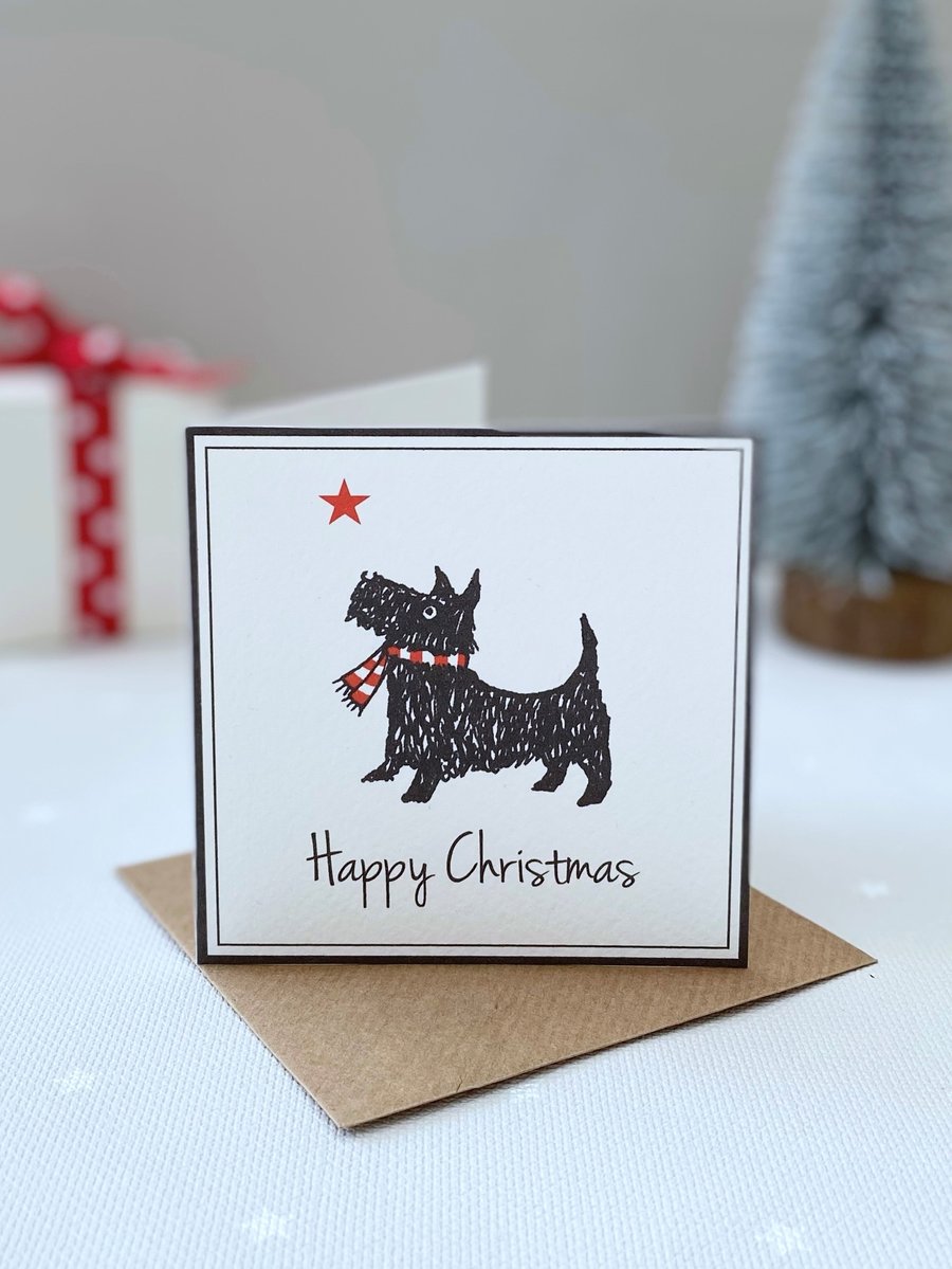 12 Scotty Dog Christmas Cards 