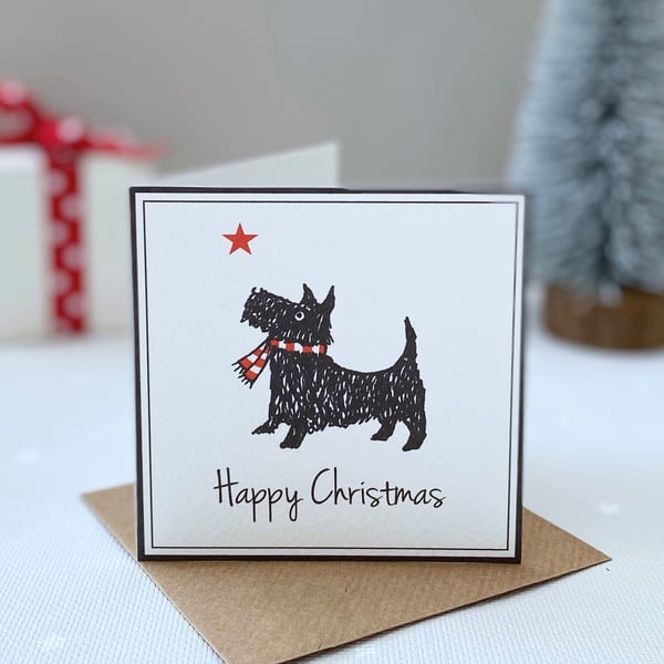12 Scotty Dog Christmas Cards 