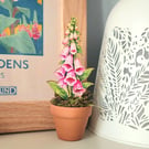 Wooden Foxglove Flower 'Potted' Decoration