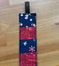 Quilt Navy and dark red fabric bookmark