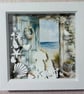 Handmade Coastal Beach Shadow Box Frame – Eco Resin Dog & Cat Sea View Wall Art - Image 2