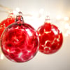 Mini Ruby Red Handmade Blown Glass Bauble