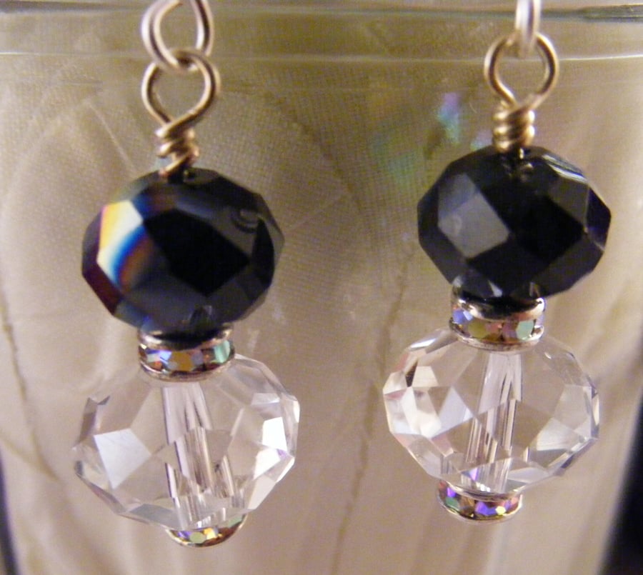 Monochrome Crystal Earrings