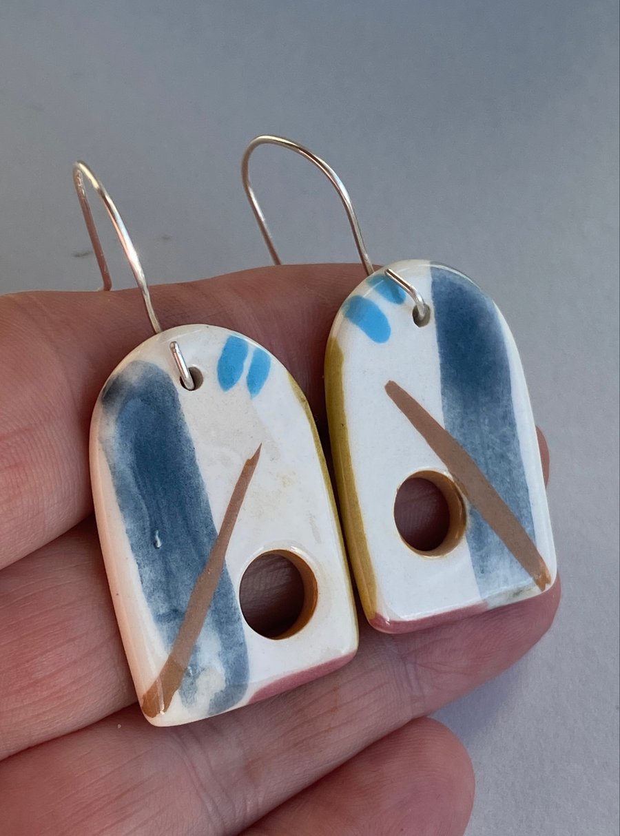 Earrings Handmade Large Coastal Ceramic earrings