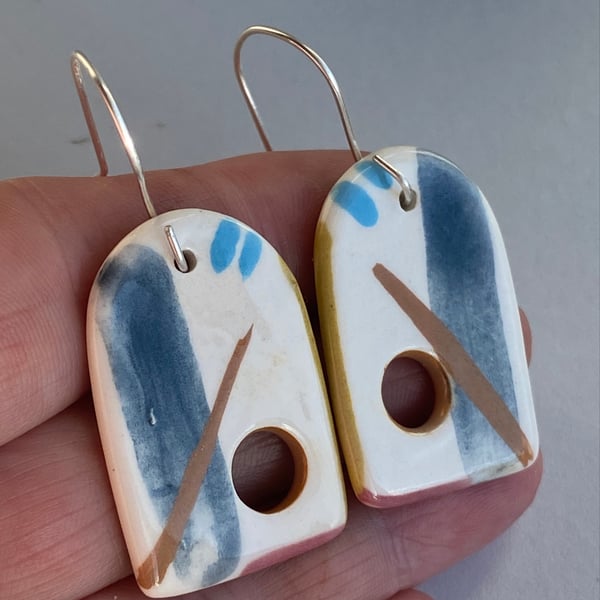 Earrings Handmade Large Coastal Ceramic earrings
