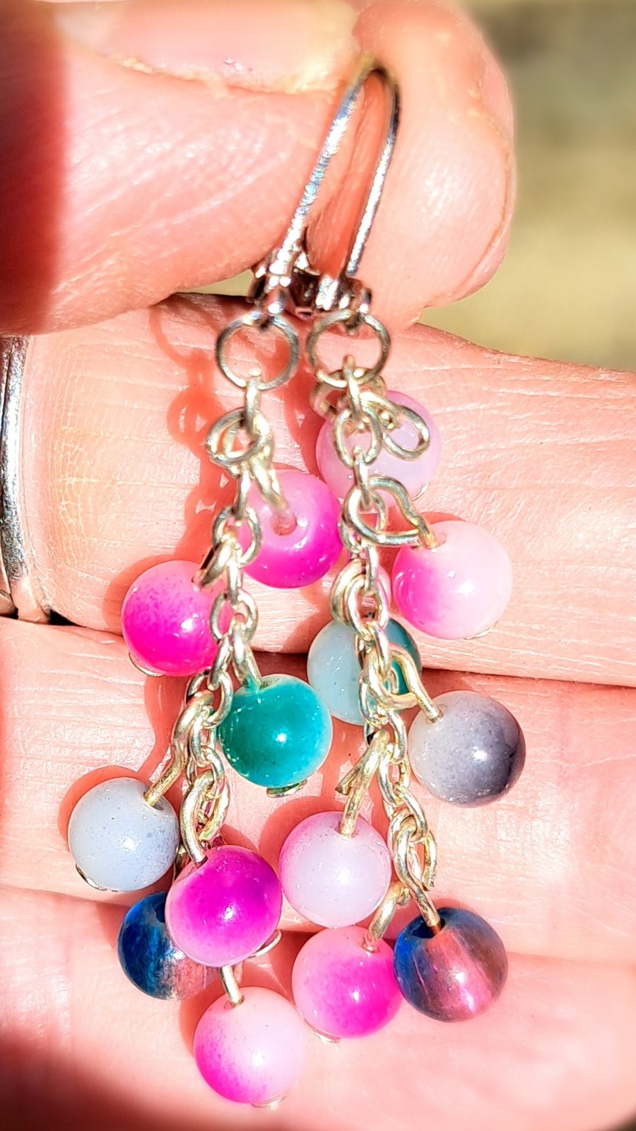 Beautiful clustered beaded earrings