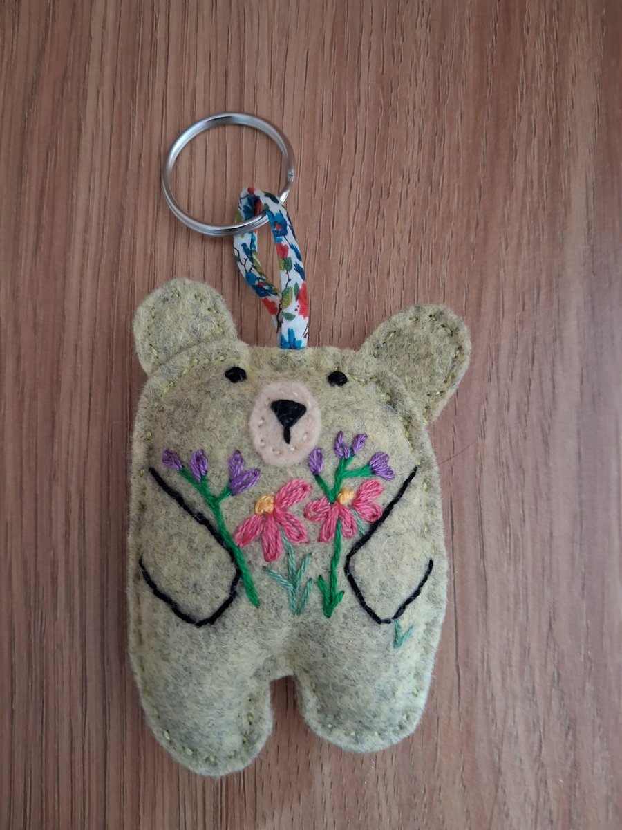 Handmade teddy keyring