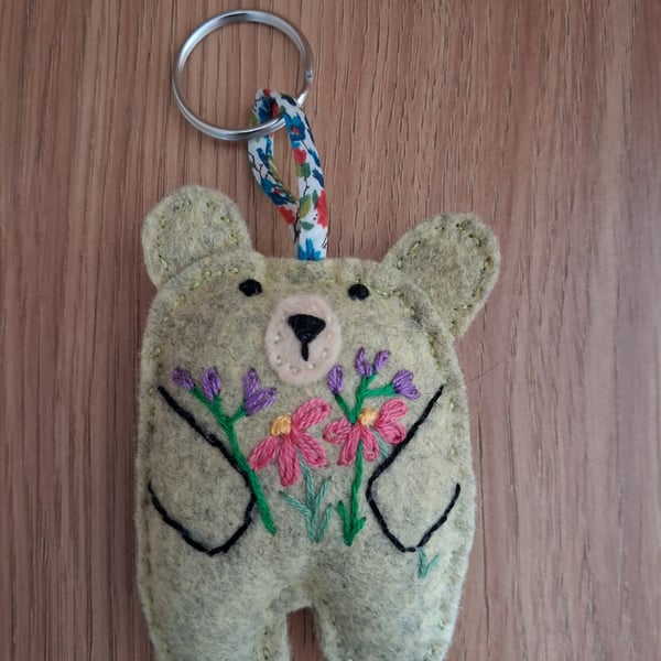 Handmade teddy keyring